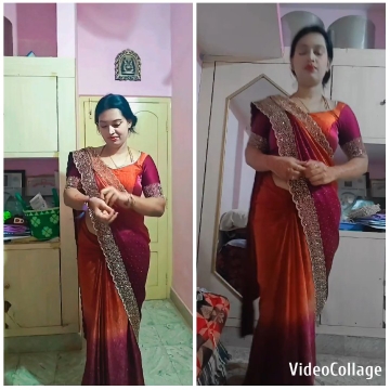 Woman in Saree by Cupboard