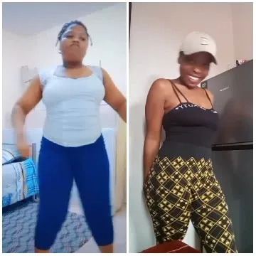 Two Women Posing in Different Settings