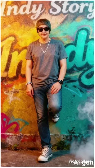 Person by Colorful Graffiti Wall