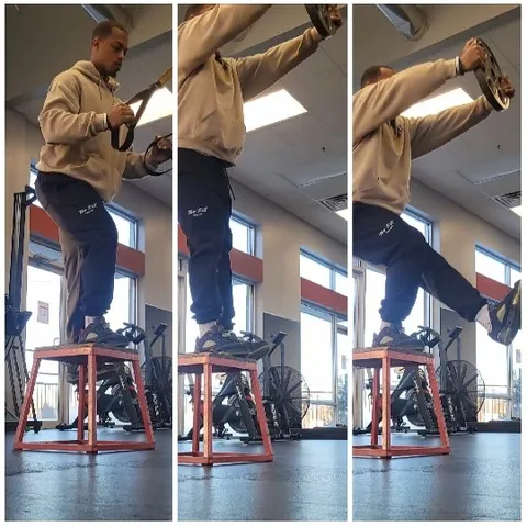 Step-Up Exercise in Gym