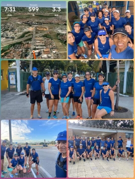Running Club Posing in Blue Attire