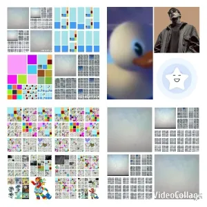 Colorful Grids and Cartoon Duck