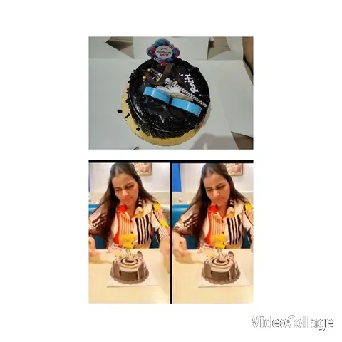 Decorated Cake and Woman at Table
