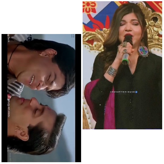 Smiling Men and Woman with Microphone