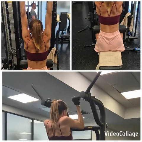 Woman Exercising with Gym Equipment
