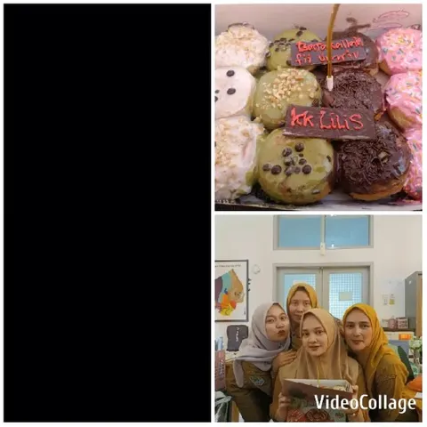 Assorted Donuts and Women Posing