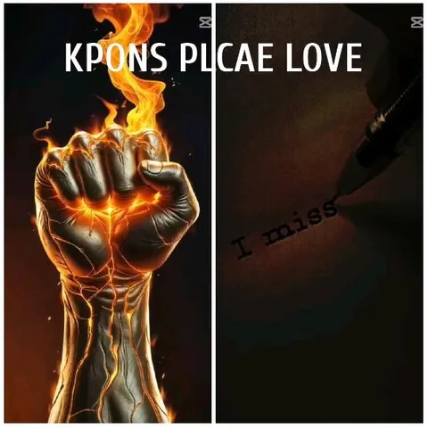 Fist in Flames and Text