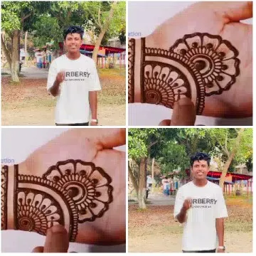 Person Outdoors and Henna Designs