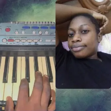Hand on Keyboard and Relaxing Person