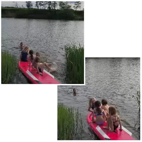 Children Playing on Paddleboard