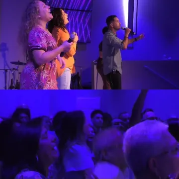 Singers on Stage with Audience