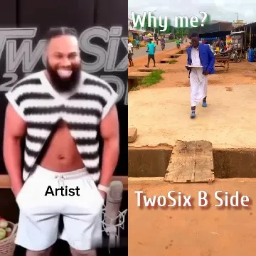 Smiling Man and Walking Individual