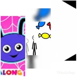 Cartoon Animal and Stick Figures
