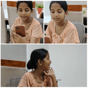 Young Girl in Peach Dress