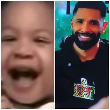 Laughing Baby and Smiling Man