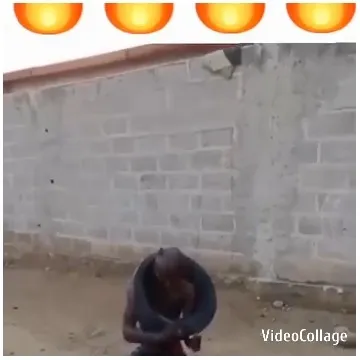 Person Crouching with Rubber Object