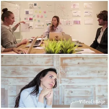 Conference Room Meeting and Thoughtful Woman