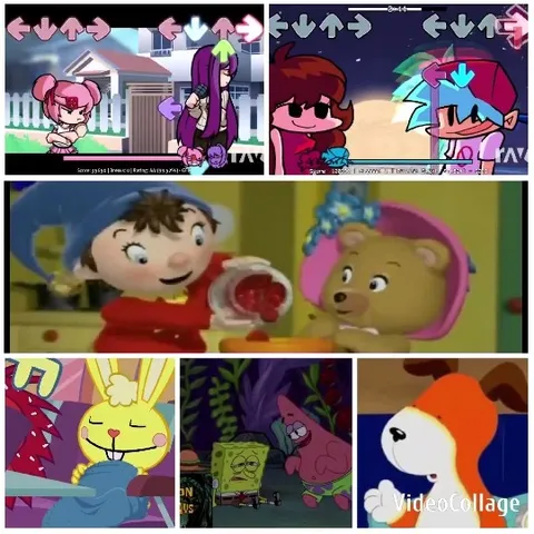 Cartoon Characters in Playful Scenes