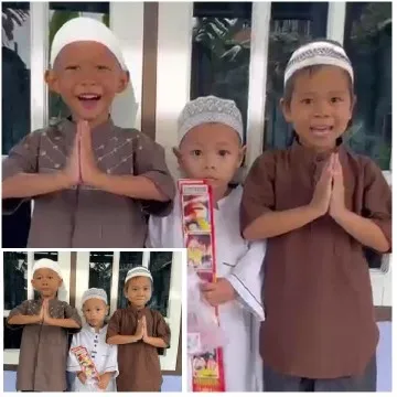 Children in Traditional Attire Inside Building