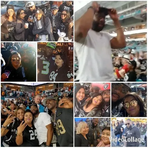 Group Posing in Stadium and Bar