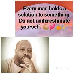 Man Resting Chin with Motivational Text