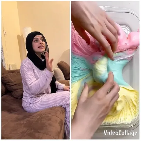 Gesturing with Colorful Substance Tray