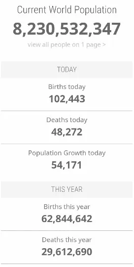 World Population Statistics Display