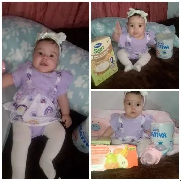 Baby with Food on Soft Surface