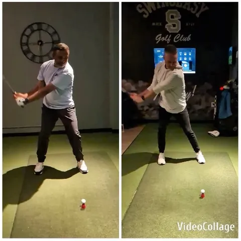 Individuals Practicing Golf Indoors