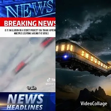 Blurred Train Under Breaking News Banner