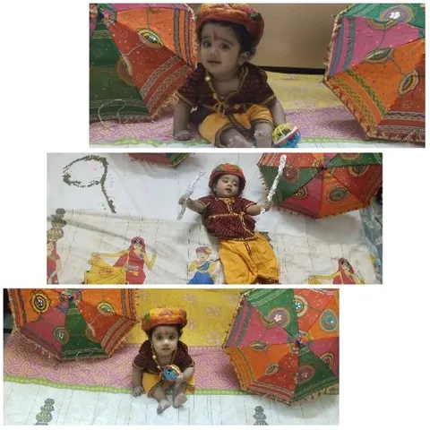 Baby in Colorful Traditional Clothing