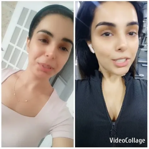 Vlogging Woman in Two Settings