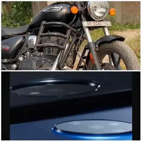 Close-Ups of Motorcycle and Device
