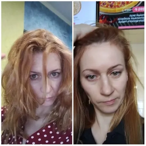 Woman with Red Hair Styled Differently