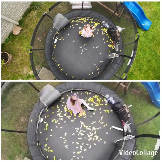 Child Jumping on Backyard Trampoline