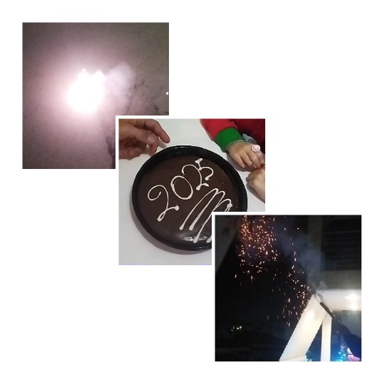 New Year Cake and Fireworks