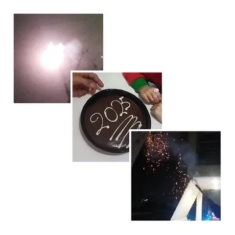New Year Cake and Fireworks
