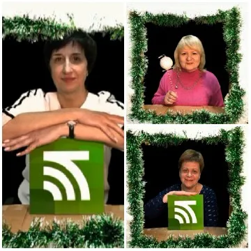 Women Framed by Festive Garlands