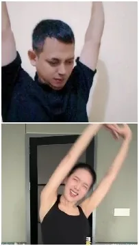 Arms Raised in Indoor Moments