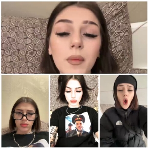 Young Woman with Varying Expressions