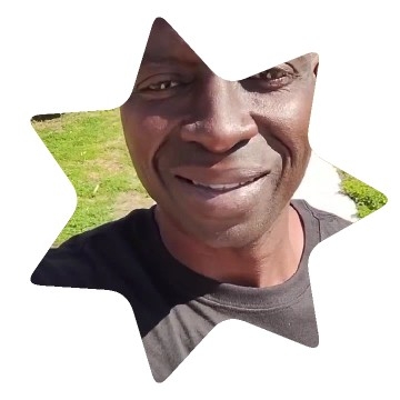 Smiling Person with Grass Background