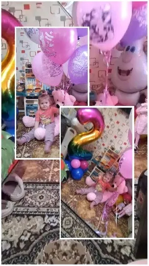 Child Surrounded by Birthday Balloons