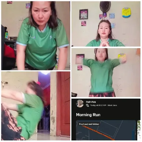 Woman Exercising with Fitness App