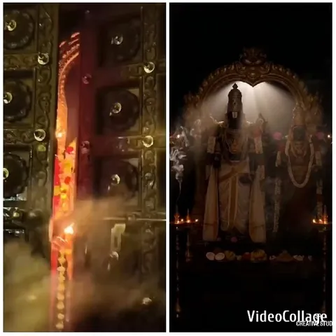Ornate Doors and Hindu Statue