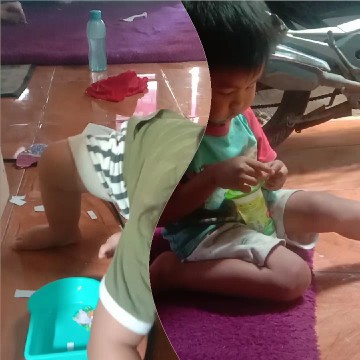 Child Playing with Blocks Indoors