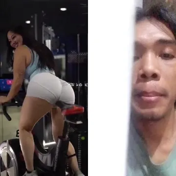 Exercising on Bike and Close-Up