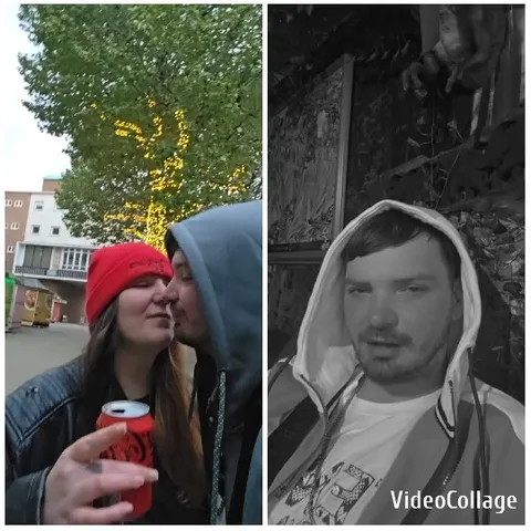 Couple About to Kiss in Lights