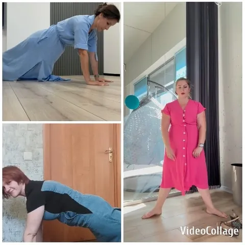 Women Performing Plank Exercises