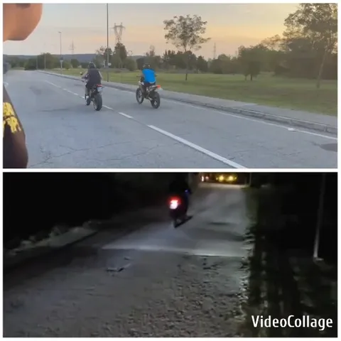 Motorcyclists Riding at Sunset