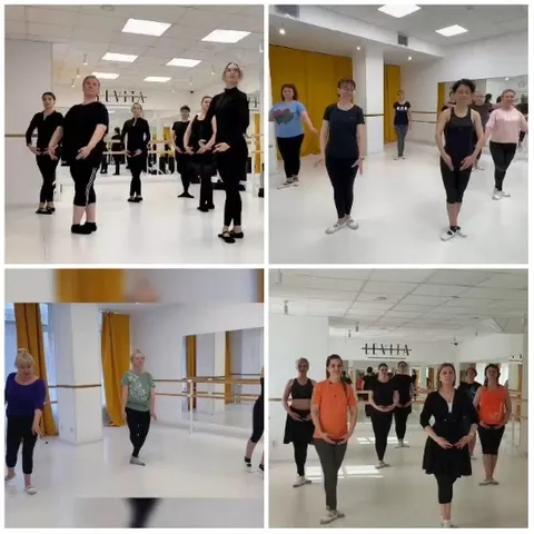 Group Ballet Practice in Studio